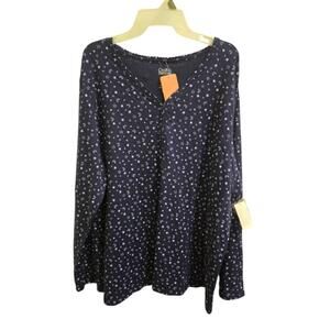 NWT 2XL Navy Blue Croft & Barrow Pajama Top